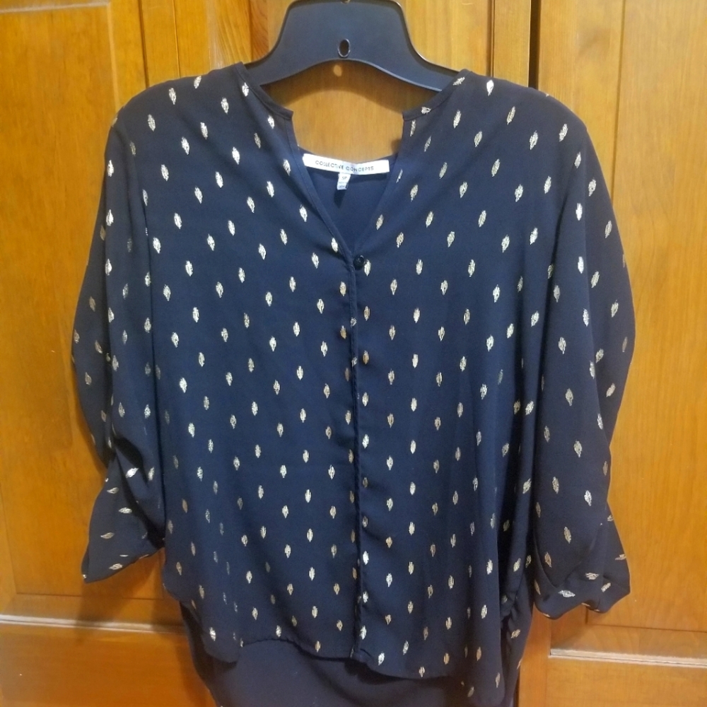 Women's black and gold top size small petite
